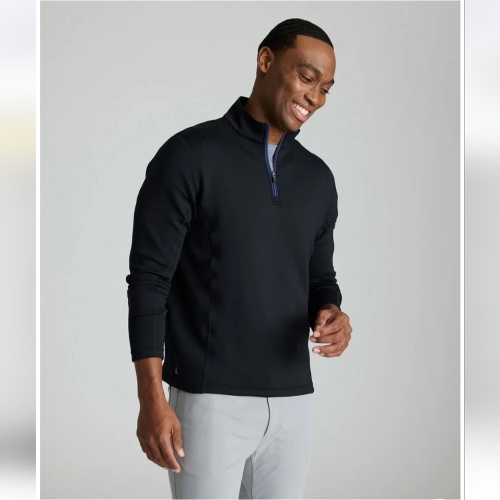 EUC UNTUCK IT BLACK PERFORMANCE QUARTER-ZIP SZ XL